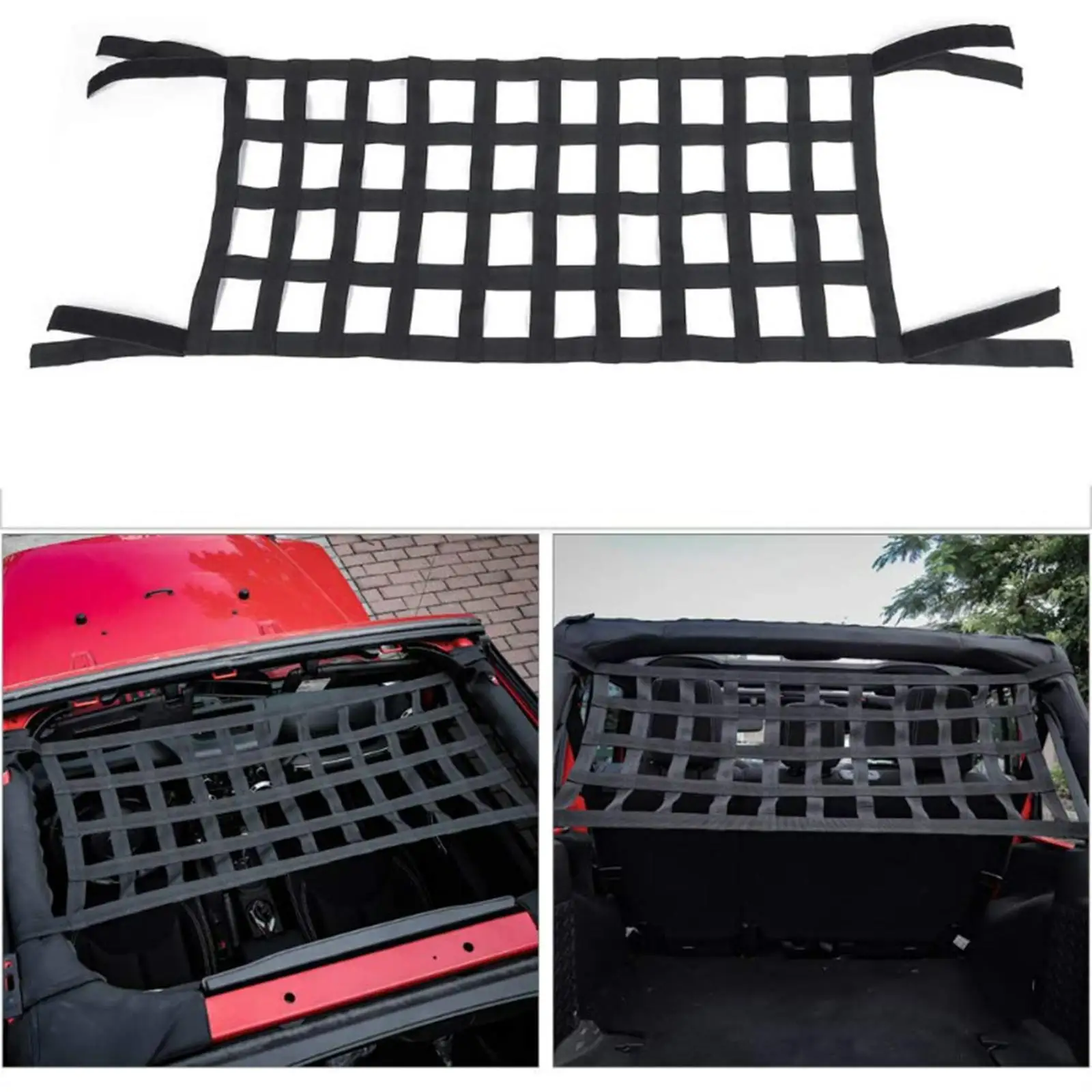 Top Roof Hammock Mesh Cargo Net for Pickup Truck Bed Multipurpose Portable