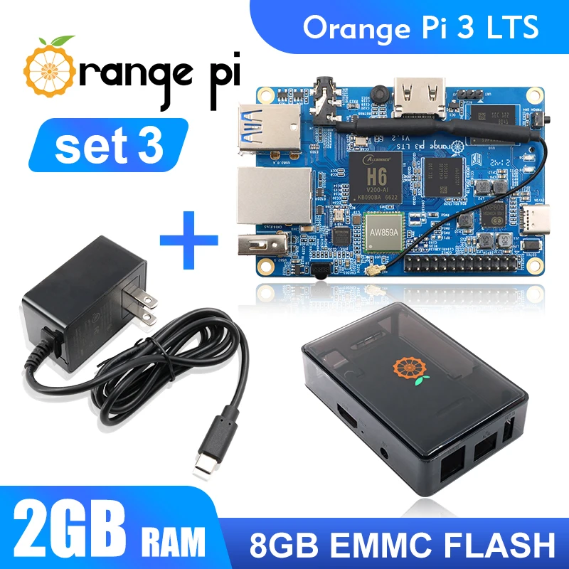 

Компьютер Orange Pi 3 LTS, черный цвет, внешний источник питания, ОЗУ 2 Гб, Allwinner H6, поддержка Wi-Fi, Android 9,0, Ubuntu, Debian, однобортный компьютер