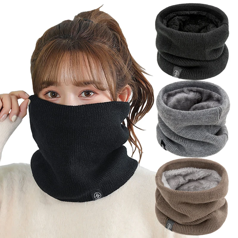 

Fashion Soft Knitted Neck Warmer Sport Scarf Women Men Face Cover Winter Skating Running Warm Scarves Thick Cold-proof Collar