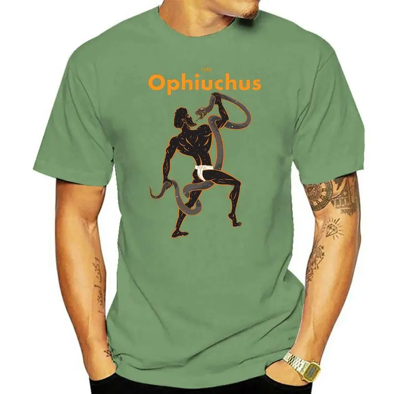 

I Am Ophiuchus T Shirt Unique Men T-shirt 100% Cotton Black Tshirts Ancient Greek Mythology Tops Tees Print Summer Clothing