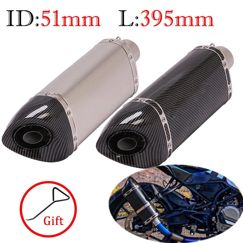 

38-51MM Universal Exhaust Motorcycle Escape Moto akrapovic Muffler Pipe DB Killer ATV Scooter Nmax Duke 125 R3 Pcx125 Tmax 500
