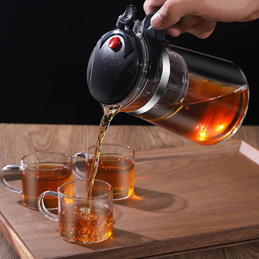 

Чайник для чая со ситечком, термостойкий стеклянный чайник, удобный офисный кофейный/цветочный/травяной чайник