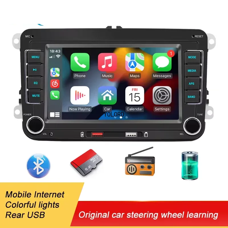 2 Din автомобильный радиоприемник 7-дюймовый HD авторадио Carplay мультимедийный плеер