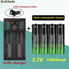 100% Новый 18650 Аккумулятор 3,7 в 19800 мАч перезаряжаемый литий-ионный аккумулятор с зарядным устройством для светодиодного фонарика