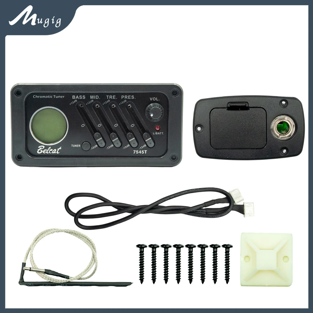 

Mugig Guitar Pickup 7545T 4 Band Guitar Preamp Pickup Tuner Equalizer For Classical Acoustic Guitar New