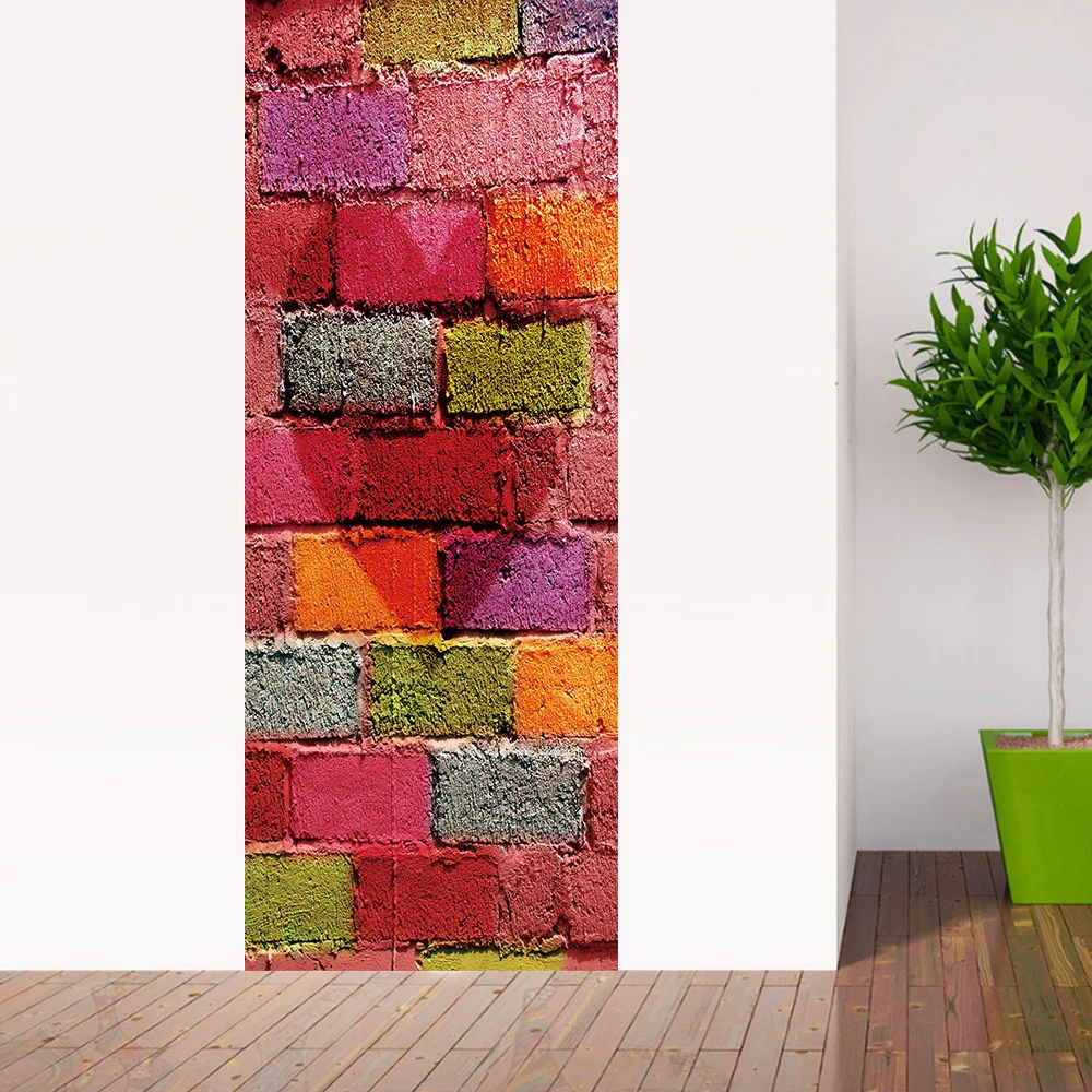 

hua gu Cross-Border Supply 3D Color Brick Wall Door Wall Amazon Supply EBay Supply AliExpress Supply RERI889