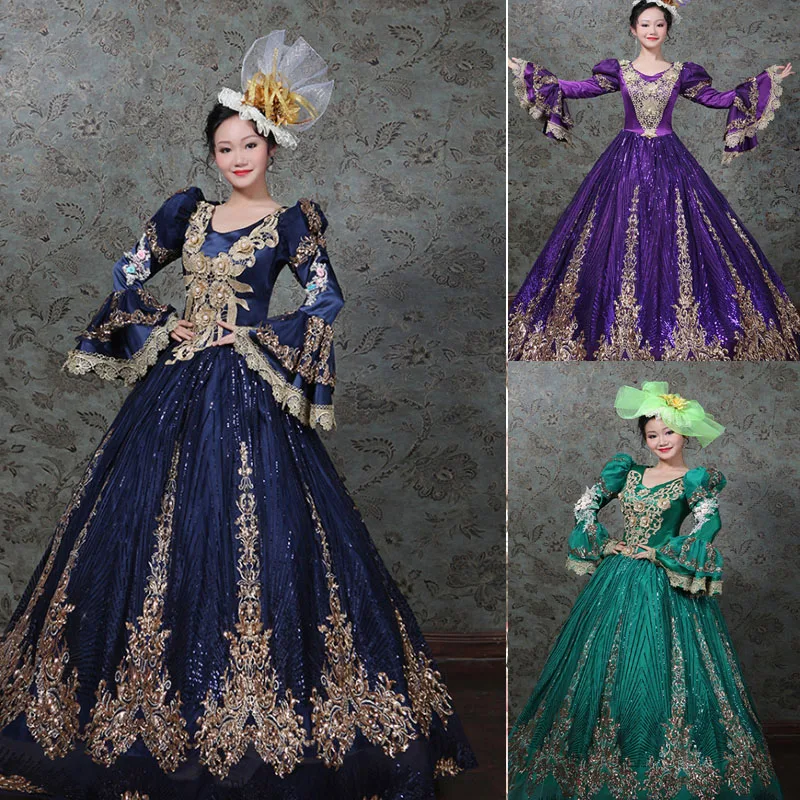 

Baroque Costume Women's 3D Embrodiery Marie Antoinette Ball Gown Renaissance Plus Size 18th Century Victorian Dress Customized