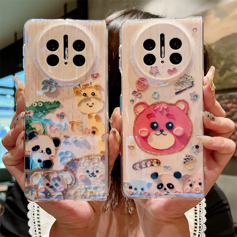 Чехол Blu-Ray для телефона с милым мультяшным медведем HuaWei Mate X3 X5 защитный жесткий