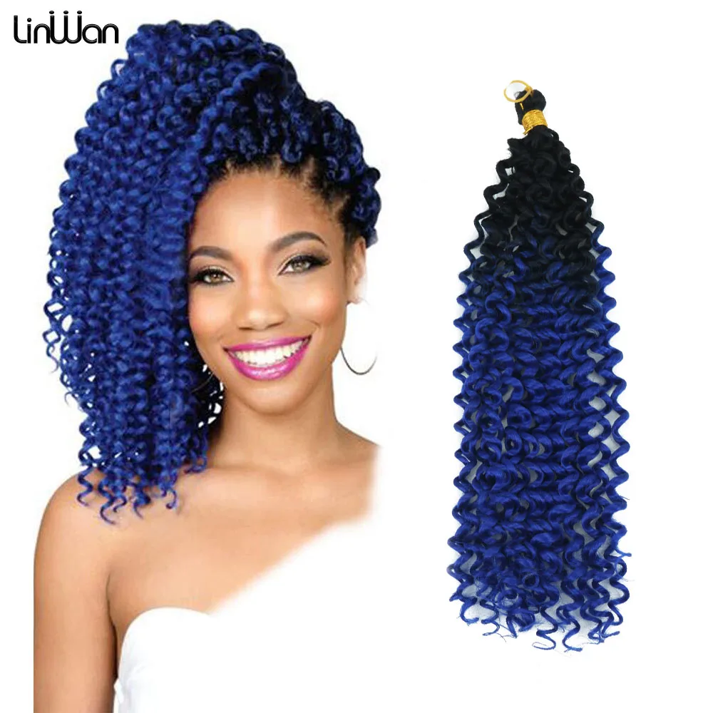 

14 Inch Afro Curl Water Wave Braids Bundles Synthetic Crochet Hair Braiding Hair Extensions Kinky Twist Hair African Curl Women