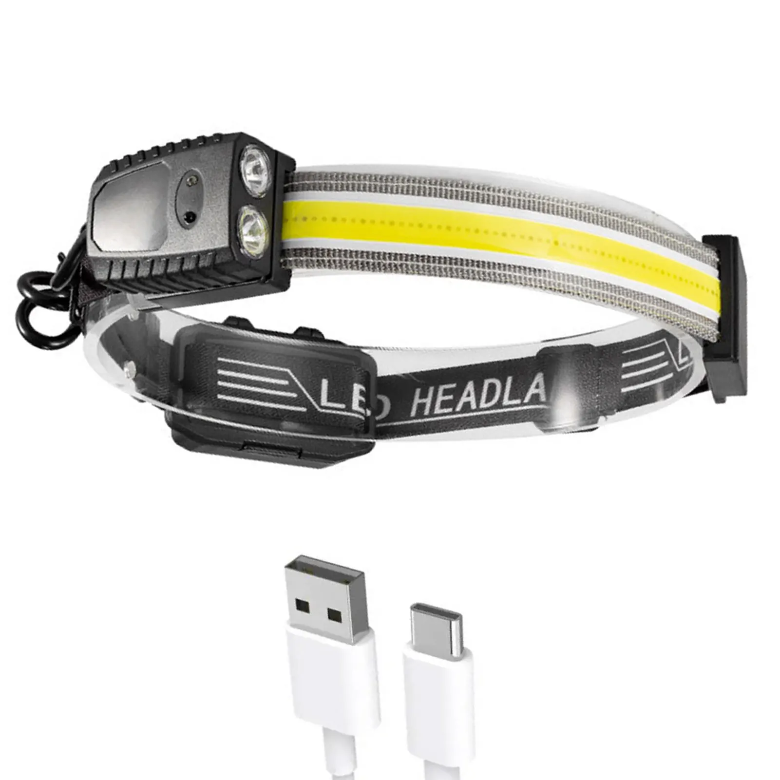 

Camping Headlight COB LED Headlamp 7 Light Modes Head Flashlight Sensor Headlight USB Rechargeable Head Lamp Torch For Fishing