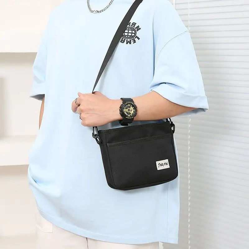 New Men's Mini Bag  Waterproof Nylon Canvas Crossbody Shoulder Bag Casual and Lightweight Small Shoulder Bag