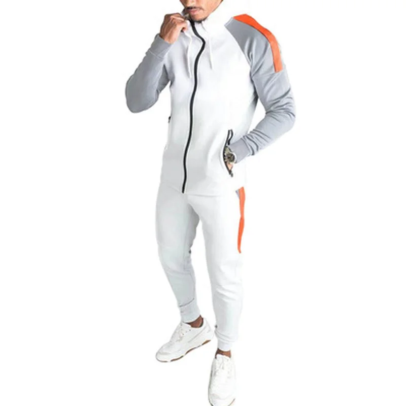 

New Sportswear Men 2022 Autumn Set Mens Tracksuit Striped Zipper Sweatshirt + Sweatpants Men Casual Sporting Suits 2 Pieces Set