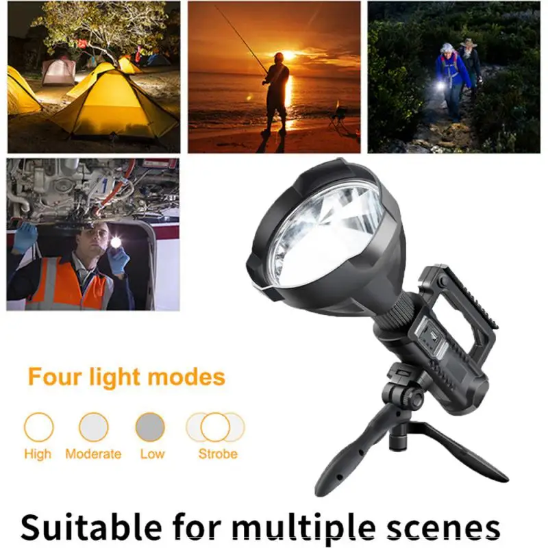 

Светодиодный суперъяркий фонарик, портативная мощная светодиодсветильник лампа, перезаряжаемая, 4 режима, наружный фонарь, аварисветильни...