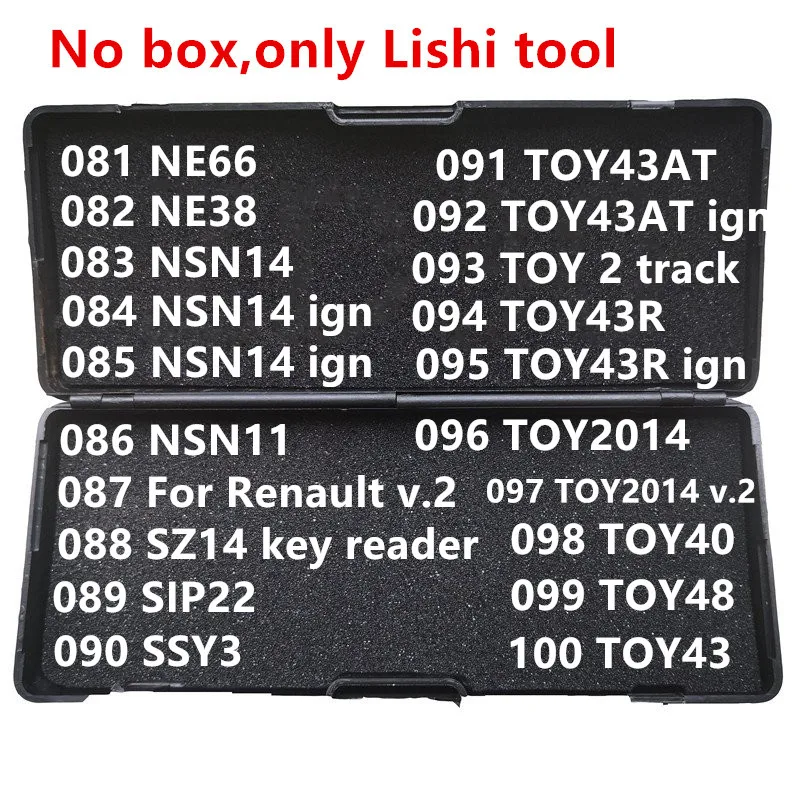 

081-100 No Box Lishi 2 In 1 2in1 Tool NE66 NE38 NSN14 NSN11 S14 SIP22 SSY3 TOY43AT TOY2 TOY43R TOY2014 TOY40 TOY48 TOY43 tools