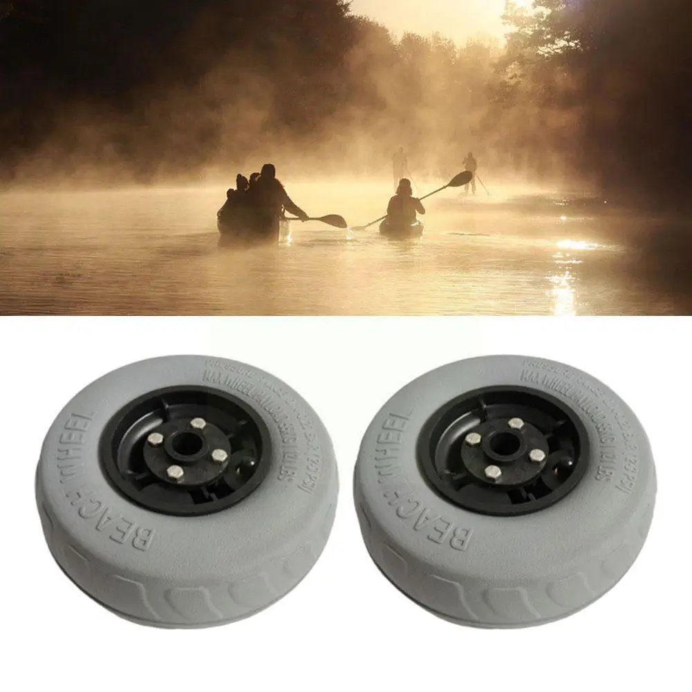 

9 Inch Pu Pneumatic Tire Kayak Trolley/trolley Wheels Beach For The Beach Trolley Wheel Beach Inflatable Beach Wheel Z5f7