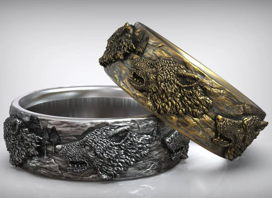 Кольцо с головой волка 9 г обручальное кольцо дикой природой винтажные ювелирные