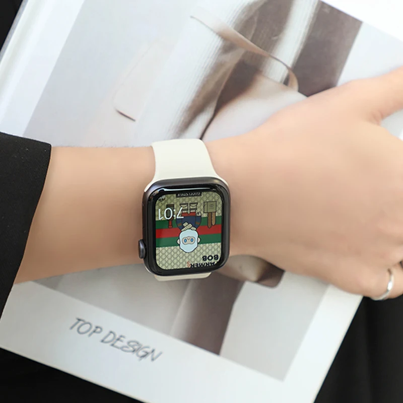 Silicone Strap For Apple Watch Band 44mm 45mm 40mm 38mm Watchband Apple Watch Bracelet Correa Iwatch Series 6 Se 5 3 7 8 Ultra