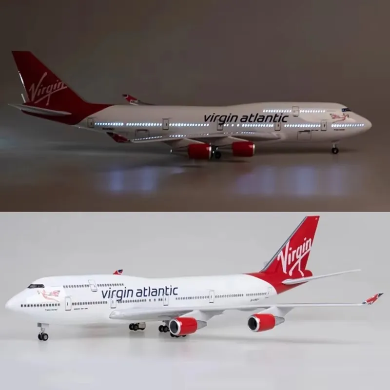 Масштаб 1:150 47 см B747 модель самолета Virgin Atlantic W Light и шасси из смолы литые под