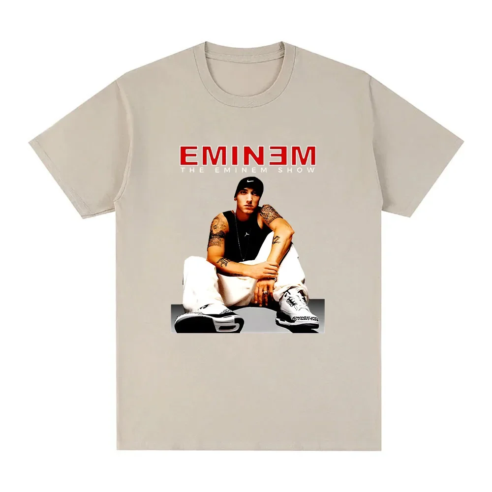 Хлопковая футболка с принтом в стиле рэпера коротким рукавом и круглым вырезом