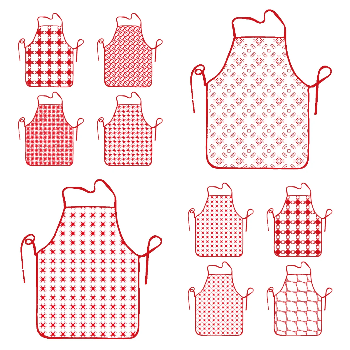 

New Cartoon Apron 60*80CM Creative Red Anti-oil Anti-fouling Adult Apron Kitchen Housework Supplies Baking Accessories