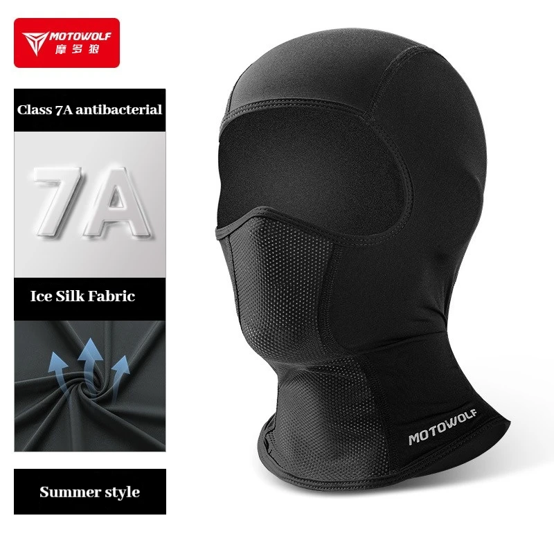 

Летняя велосипедная кепка Motowolf, дышащая анти-УФ-балаклава из ледяного шелка для мужчин и женщин, полнолицевая маска для бега на мотоцикле, крутое спортивное снаряжение