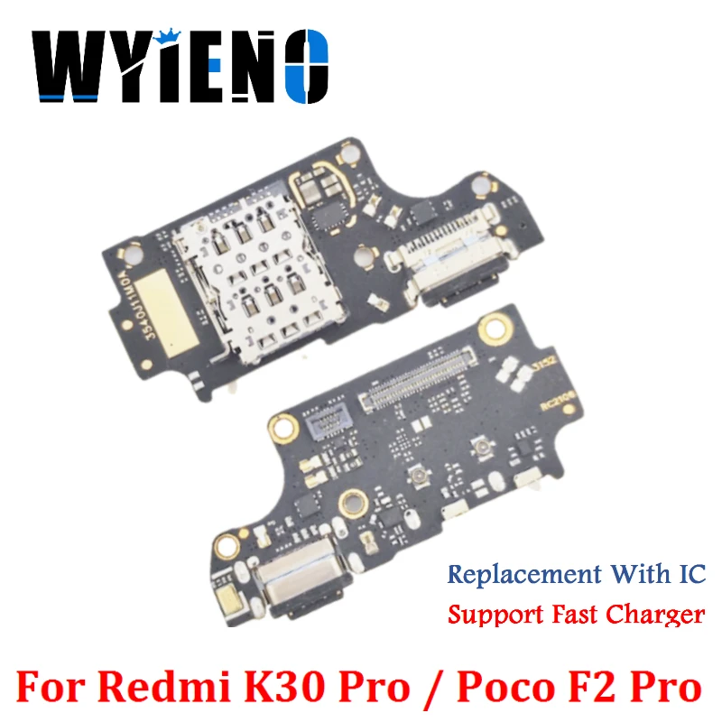 

Док-станция Wyieno для Xiaomi Redmi K30 Pro / Poco F2 Pro, USB-порт для быстрой зарядки, штепсельная вилка, микрофон, гибкий кабель, плата с IC