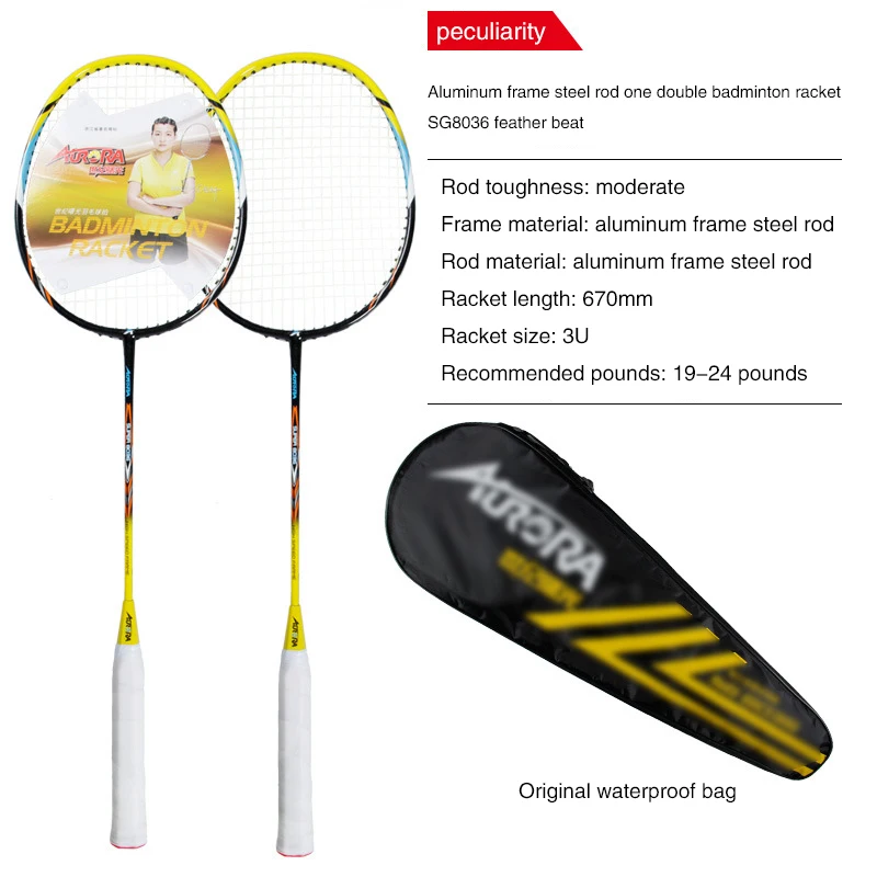 

Professional Badminton Racket With Carrying Bag Set Ultra Light 2 Player Racket Sports Set Durable Badminton Rackets For Adults