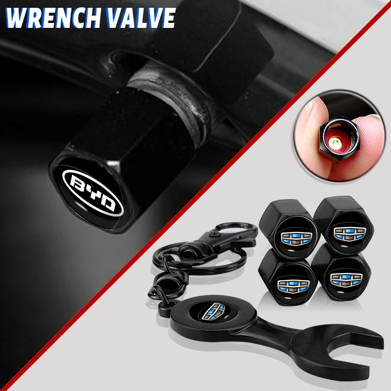 Колпачки клапанов шин с ключом Черная Нержавеющая Сталь для Chevrolet Cruze Captiva Aveo T300 T250