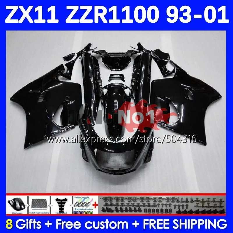 

Body Kit For KAWASAKI NINJA ZX 11R 11 ZX11 ZX-11 R 0MC.22 ZX-11R ZX11R 93 94 95 96 97 98 99 00 01 1993 2001 Fairing glossy black