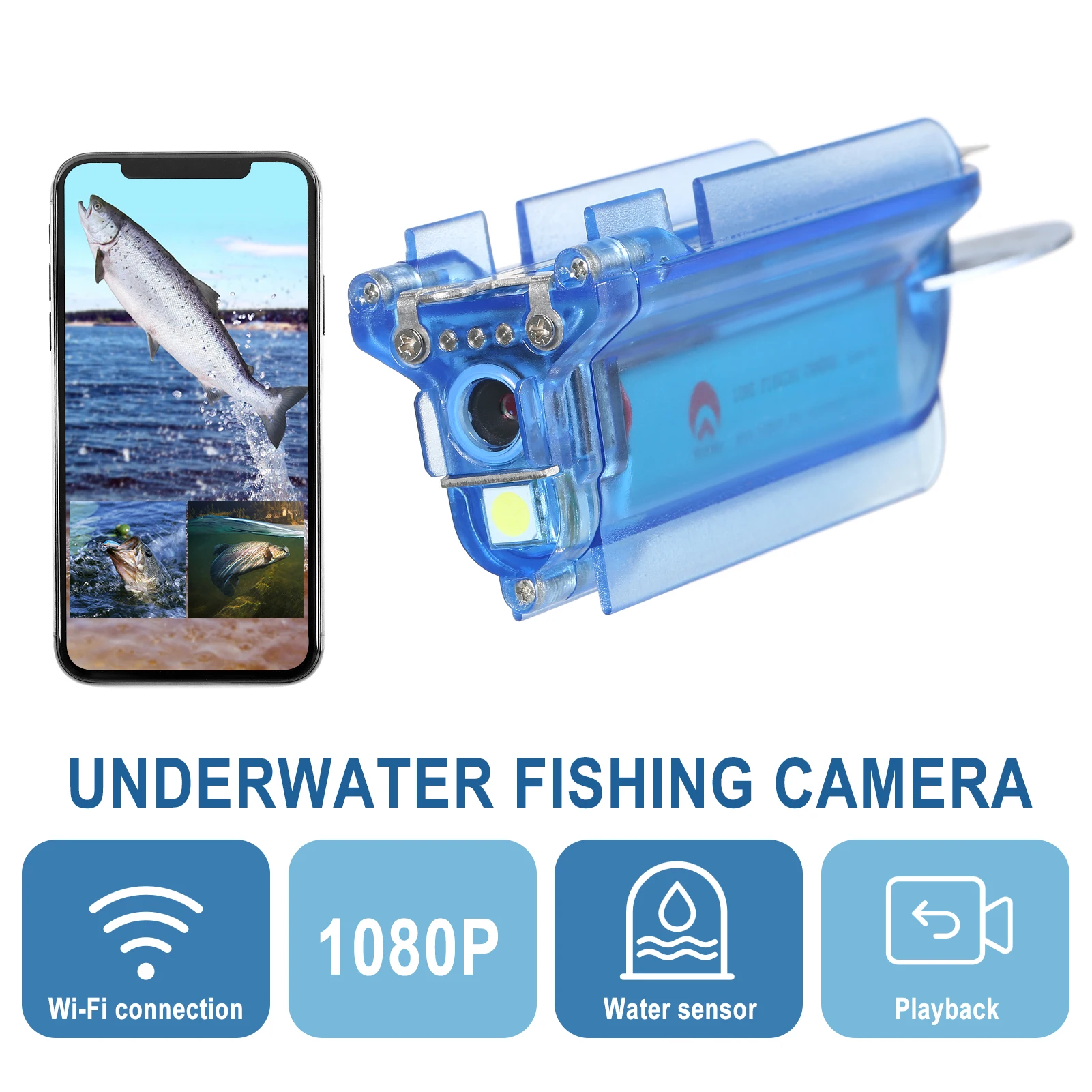1080P Wireless Underwater Fishing Camera Wi-Fi Fish Finder Video with Loop Recording APP Remote Control Ice Lake |