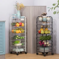 household storage shelf removable vegetable basket rack kithen organizer multilayer folding food drainer kitchen items