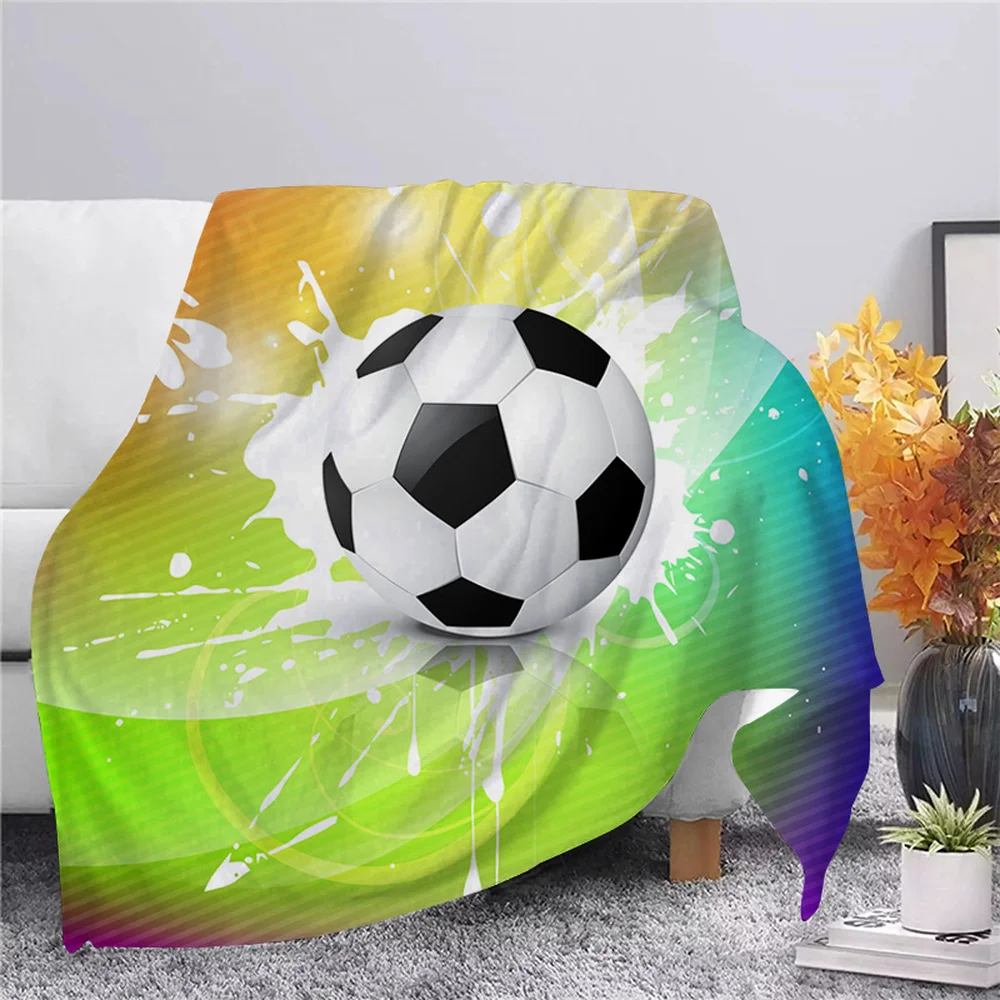 

Popular Cool Football Flannel Blanket 3D Print Soft Blanket for Chair Travelling Camping Kid Couch Cover Winter Nap Sofa Blanket