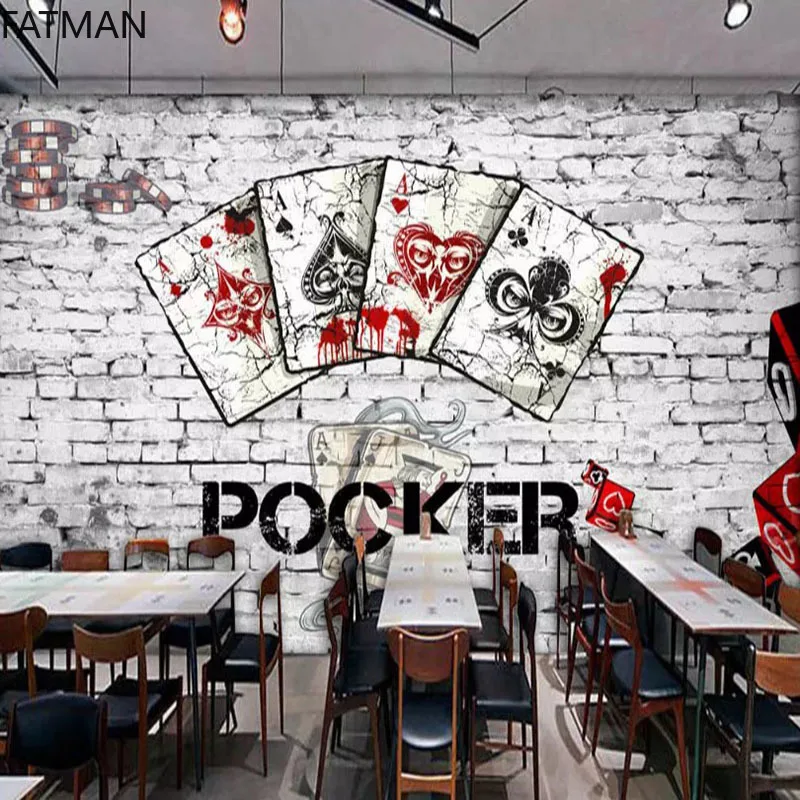 

FATMAN Custom Poker Board Game Shop Decoration Mural Mahjong Hall Chess Room Leisure Entertainment Background Wallpaper Dropship