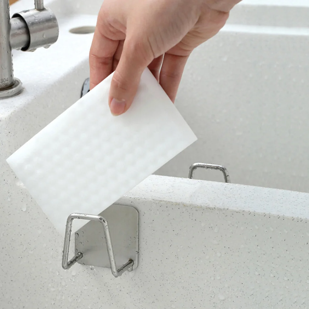 

304 Stainless Steel Sponges Holder Self Adhesive Sink Sponges Drain Drying Rack Kitchen Sink Accessories Organizer Kitchen Tool