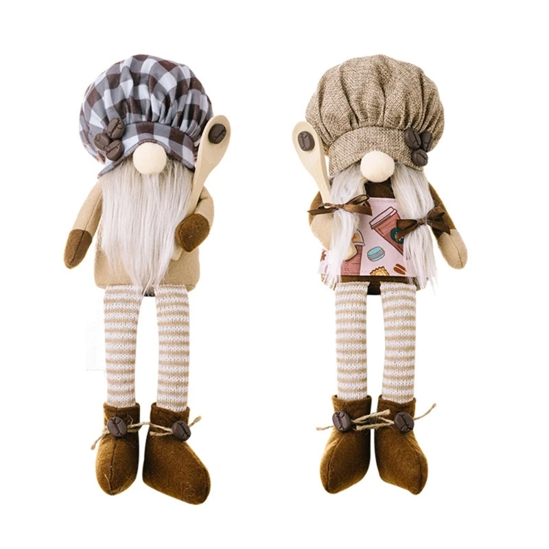 

Chef Gnomes Faceless-Doll Tomtes Swedish Gnomes Ornaments Coffee Scandinavian Gnomes Bar Kitchen Tiered Tray Decoration