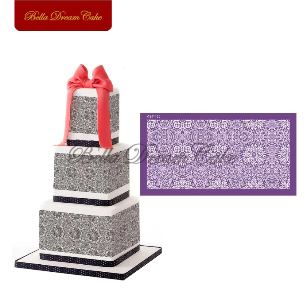 Сетчатый трафарет с цветочным дизайном Боснии свадебный кружевной торт шаблон