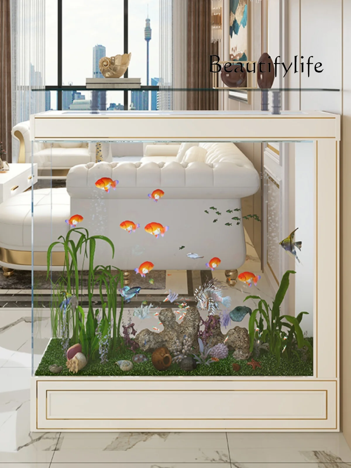 Новая легкая роскошная домашняя перегородка для гостиной встроенный аквариум