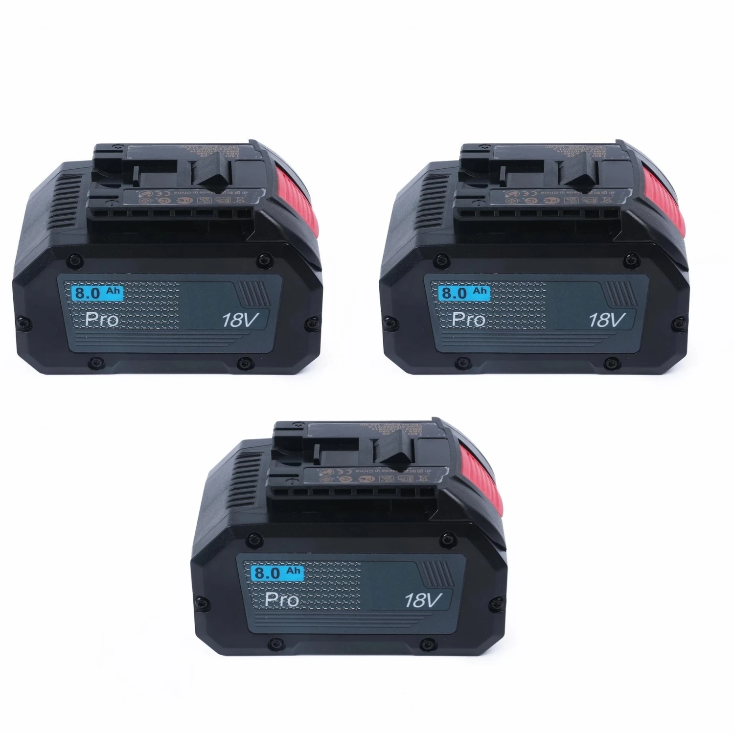 

3Pack New 18V 8.0Ah Lithium-Ion Battery Pack Akku for Bosch 18V MAX Cordless Power Tools Drill Saw Hammer for GBA18V80 GBA18V120