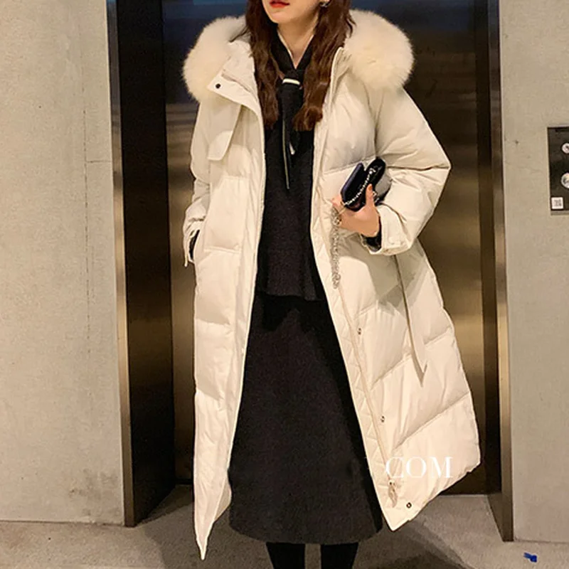 Women Korean Style Winter Solid Casual Mid Length Waisted Tie Down Jackets Female Thickening Cotton-padded Jacket Coats Trench