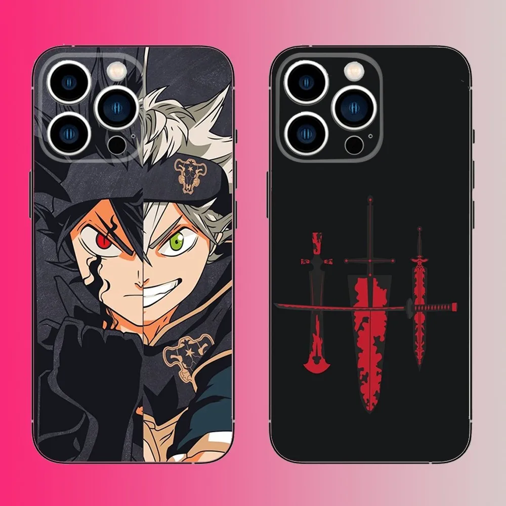 B-Black C-Clover Logo Asta Phone Case For iPhone 16 15 14 13 12 11 Pro Max Plus Mini X XS XR 8 7 6 S SE Soft Black