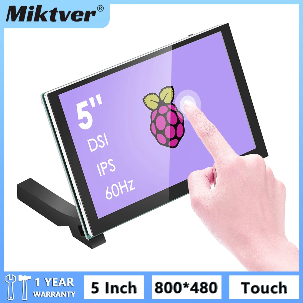 

Miktver Portable 5 Inch MIPI DSI Display HD 800x480 Capacitive Touchscreen Monitor for Raspberry Pi 4/3/2/1/B/B+/A+, Win 7/8/10