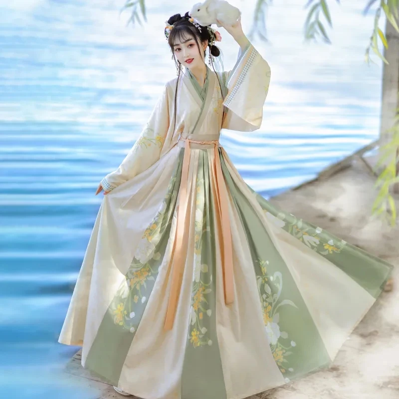 Зеленый китайский стиль Hanfu женский костюм для ролевых игр традиционный