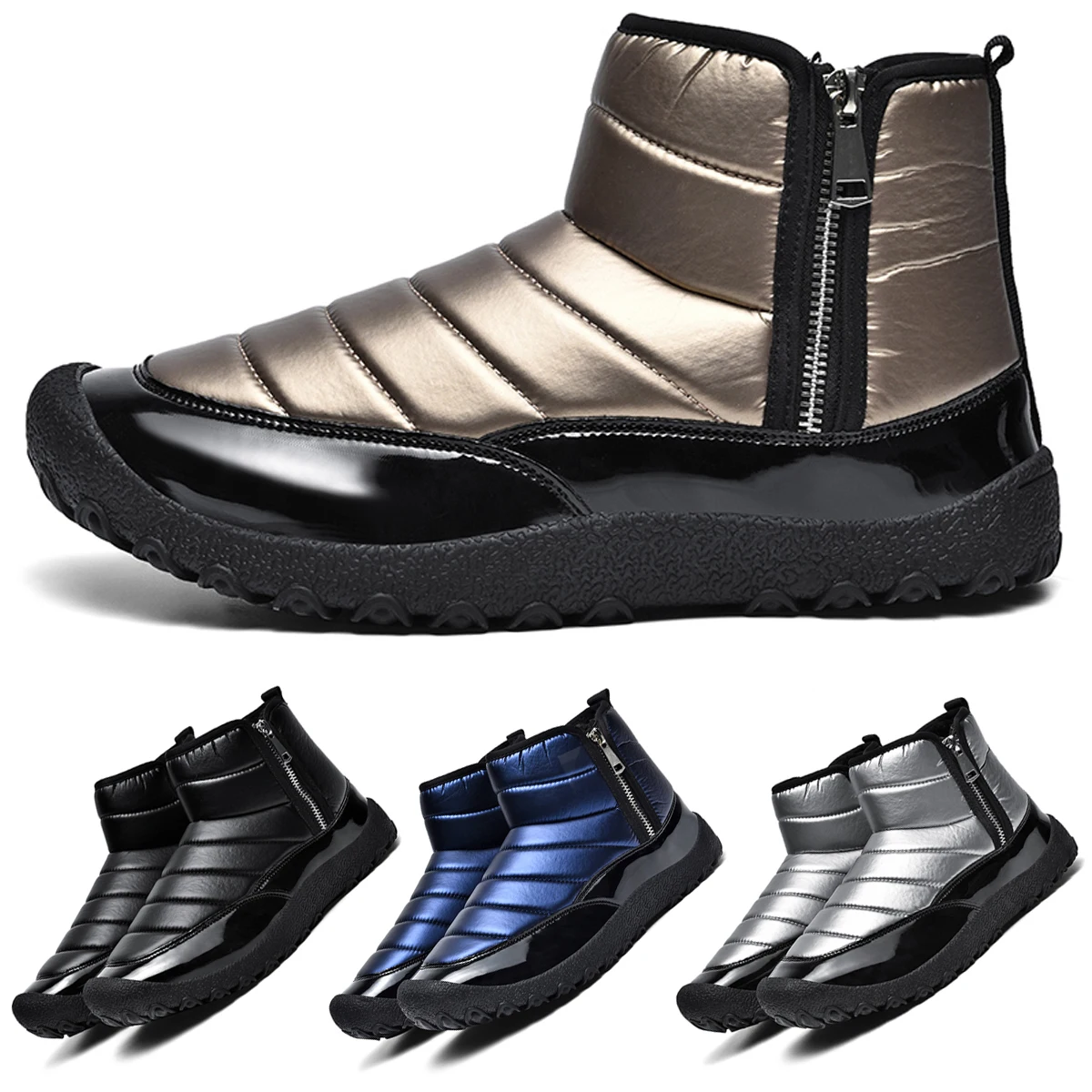 Мужские и женские теплые ботинки противоскользящие износостойкие зимние