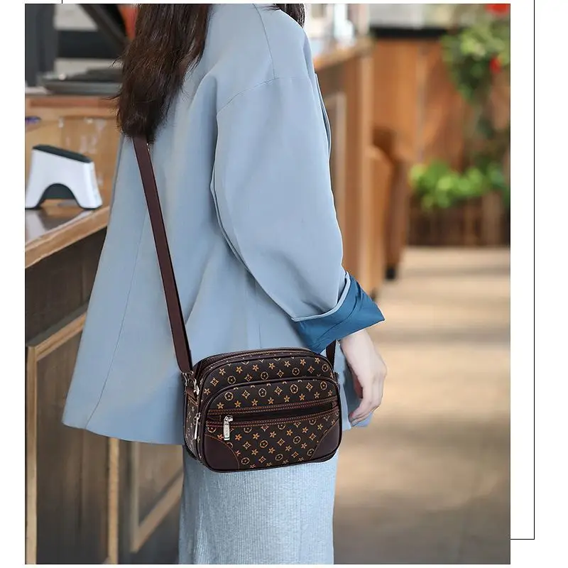 2023 New Women Crossbody Bag Durable Texture Middle aged Mom Fashion Shoulder Bag Multi layered Large Capacity Wallet