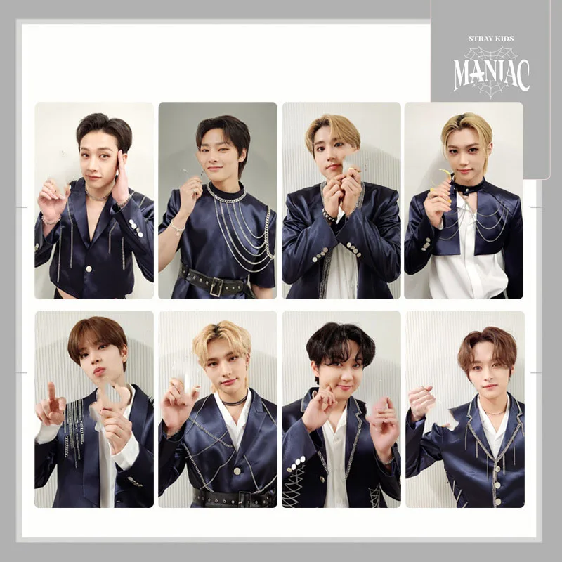 

8pcs/set Kpop Photocard Stray Kids Album MANIAC Photo LOMO Card Hyunjin Felix Han Lee Know Gift Fans Collection