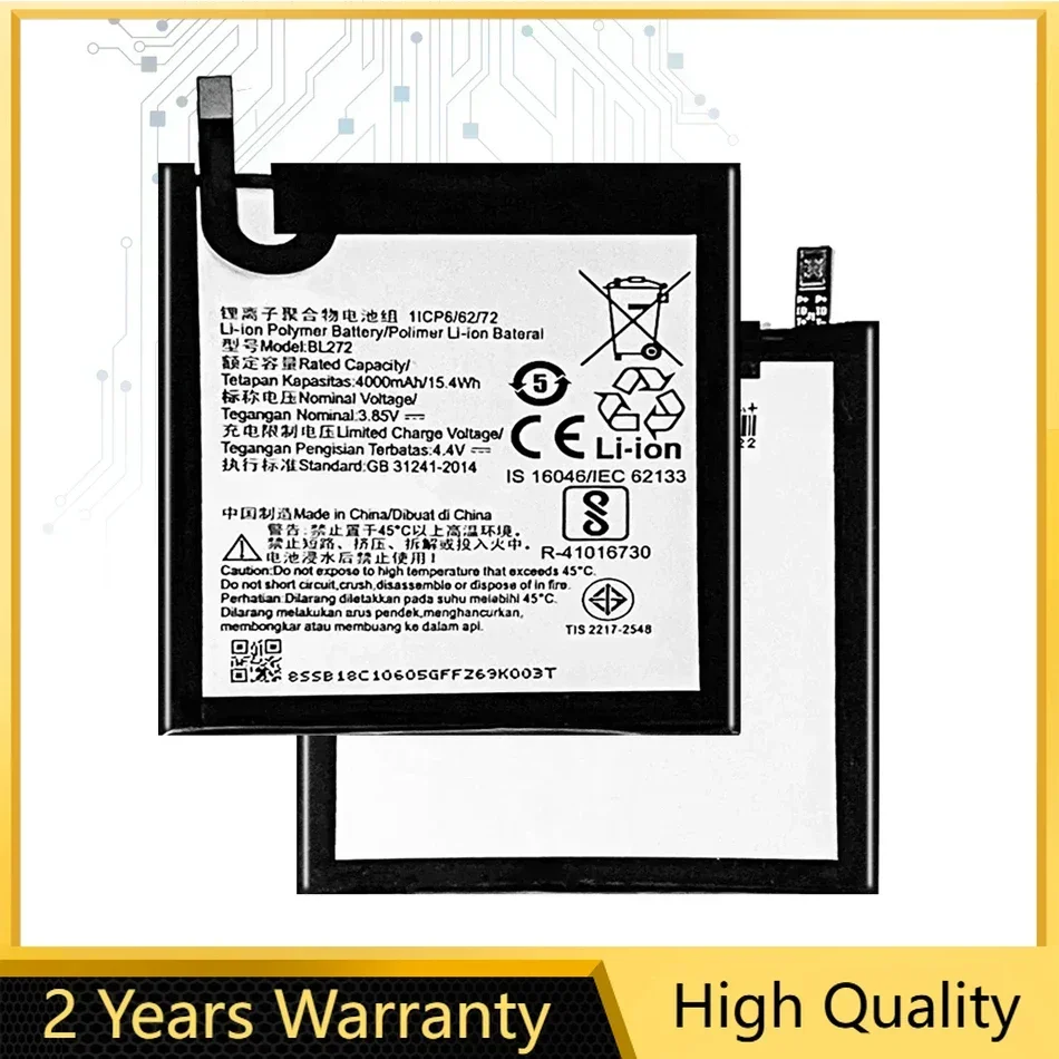 Сменный аккумулятор для мобильного телефона 4000 мАч BL272 BL267 Lenovo Vibe K6 Power K33A42/Vibe K33A48