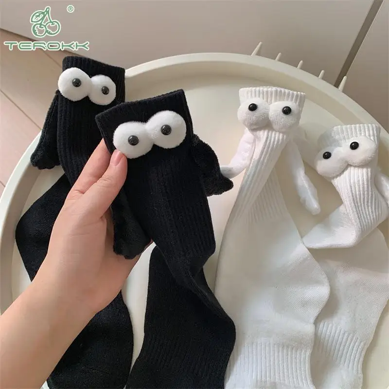 

Creative 3D Doll Couple Socks Cartoon Lovely Hand In Hand Magnetic Socks Soft Cotton Breathable Comfortable Socks Cute Socks New