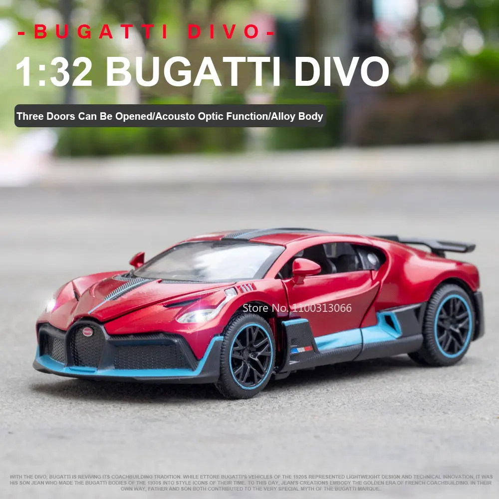 

1:32 Bugatti Divo Alloy Diecasts Toy Car Model Three Doors Can Be Opened Pull Back Metal Toy Vehicles For Kids Christmas Gifts