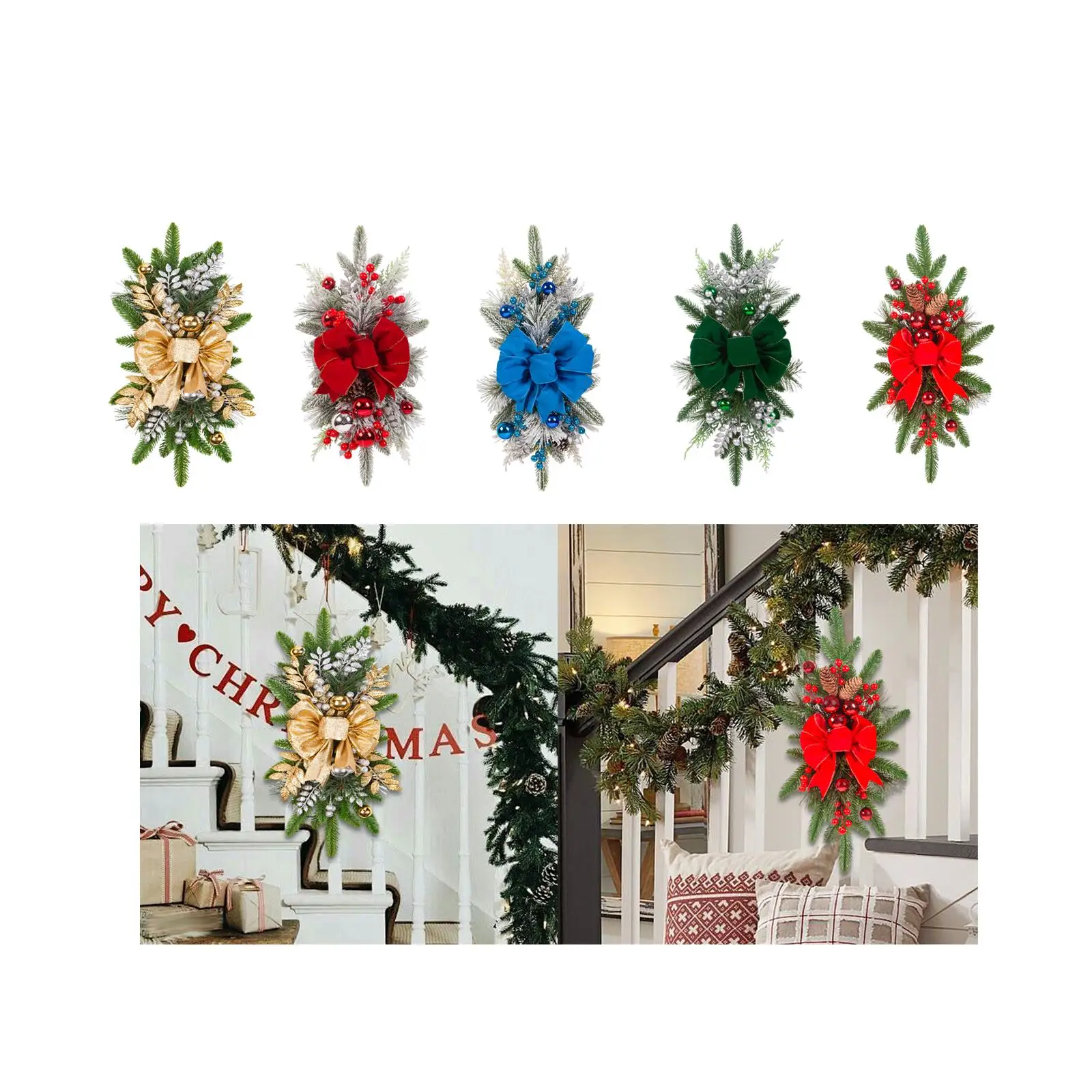 Рождественский венок рождественский для лестничных дверей уличный в помещении