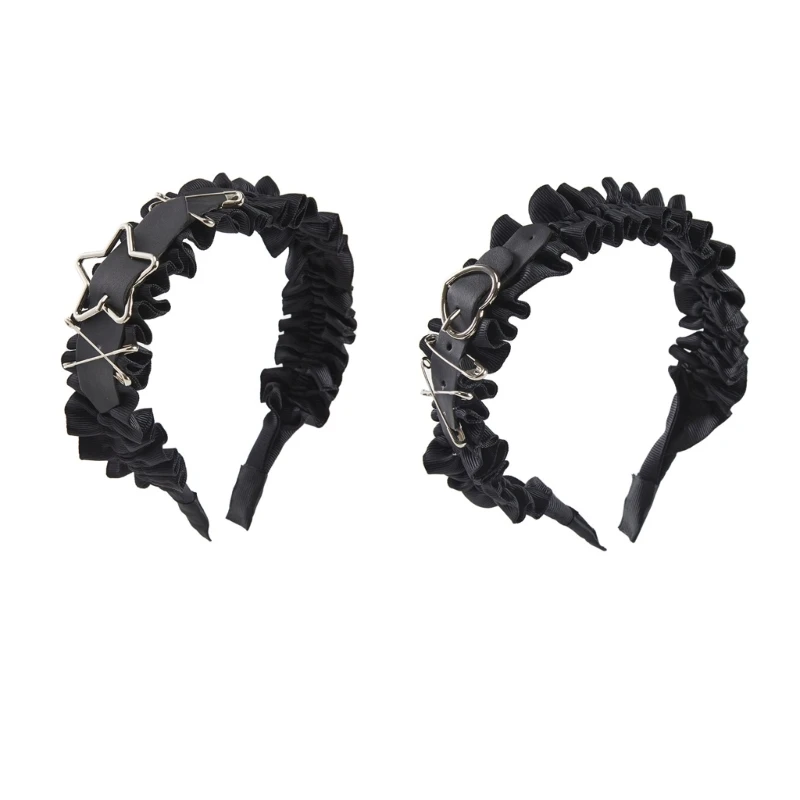 

Buckle Headband Y2k Headband For Women Gothic Headband Pleated Headband DropShip